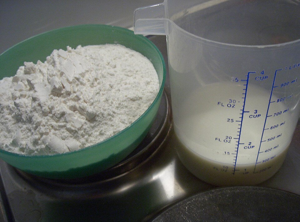 Flour and milk — illustrative reference photograph